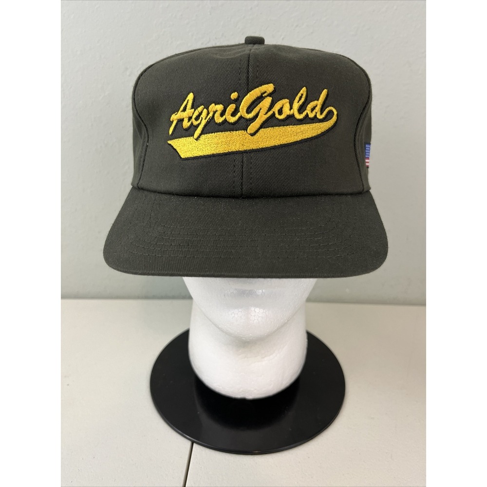 AgriGold Hat Strapback Dark Green Yellow Lettering K-Products Men Agriculture